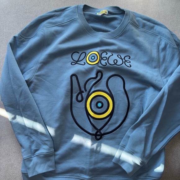 Loewe Blue and Yellow Graphic Crewneck Sweater